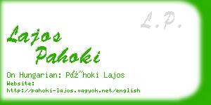 lajos pahoki business card